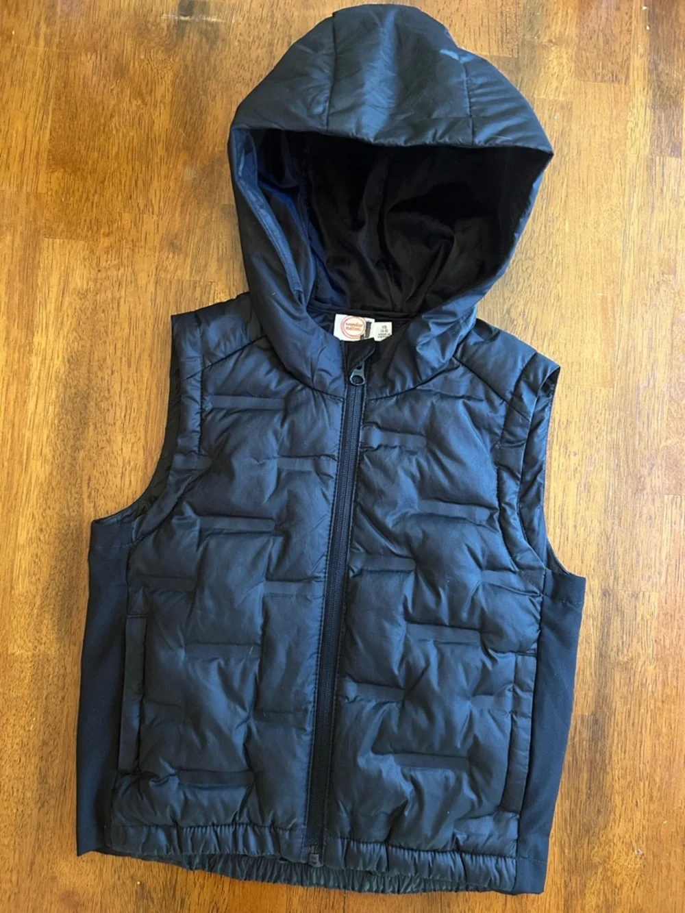 Black Quilted Hooded Puffer Vest for Kids | Boys size 4–5 | Lightweight Layer